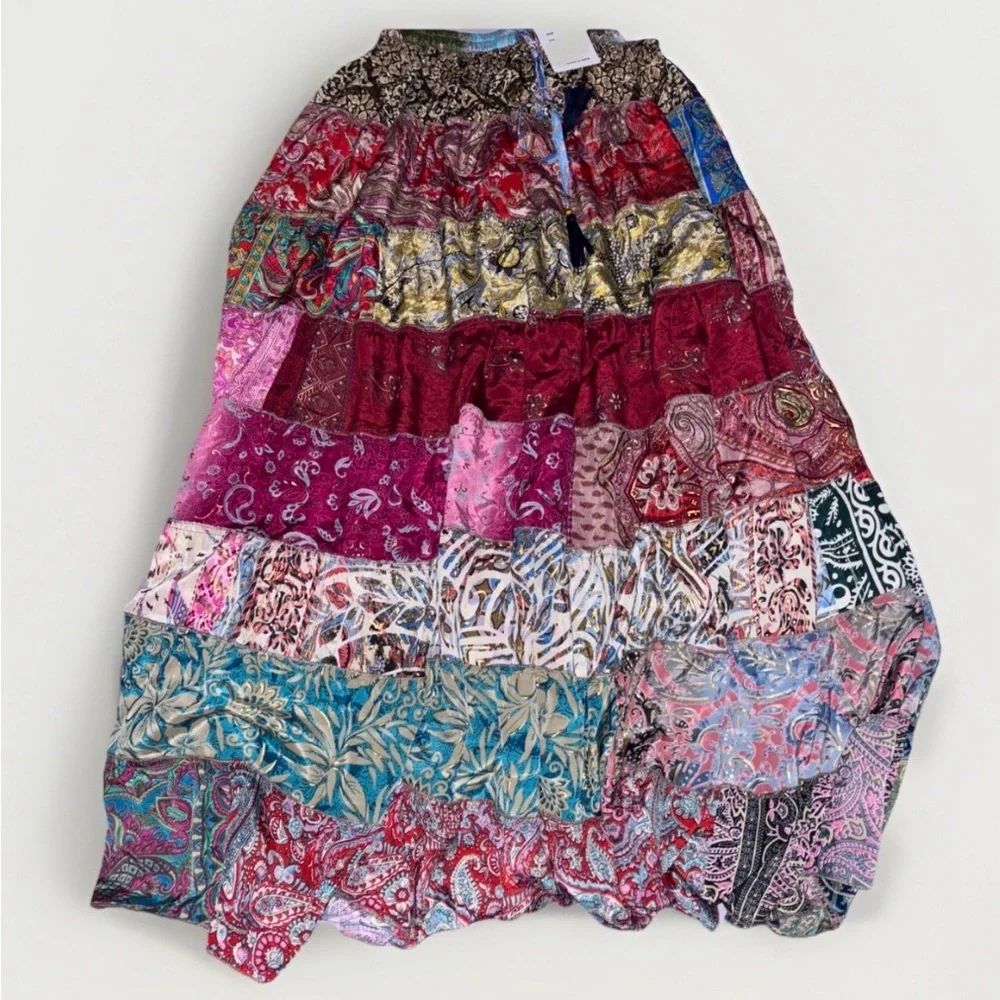 Bohemian Patchwork Maxi Skirt - Picture 8 of 8